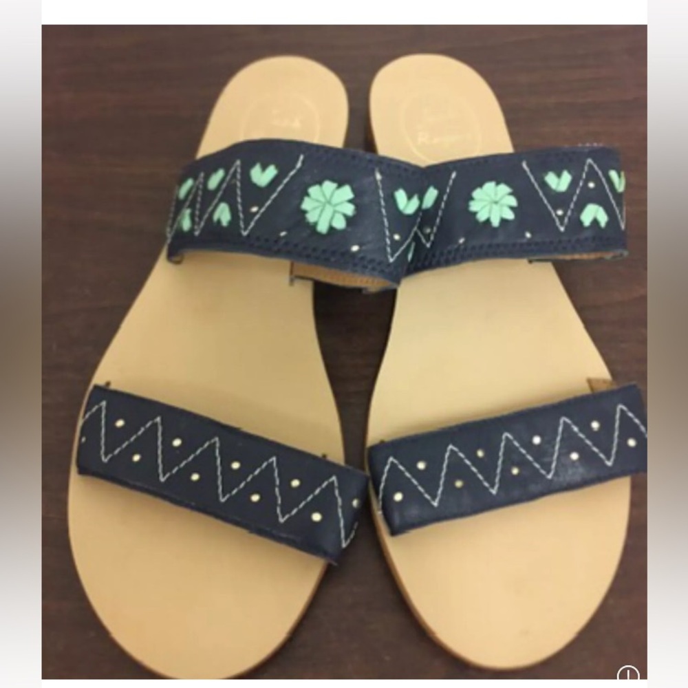 Jack Rogers navy blue turquoise sandals 9.5